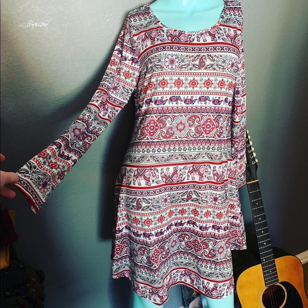 NWOT Boutique Indian Elephant Sleep Shirt POCKETS